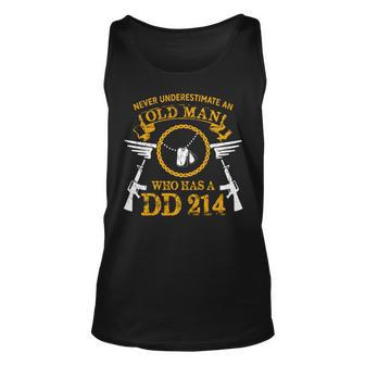 Never Underestimate An Old Man Who Has A Dd214 Army Old Man Tank Top | Mazezy