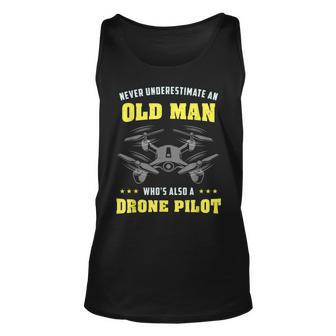 Never Underestimate An Old Man Drone Pilot Old Man Tank Top | Mazezy UK