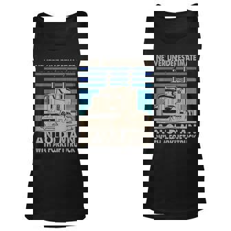 Never Underestimate Old Man With Forklift Truck Driver Tank Top | Mazezy