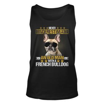 Never Underestimate An Old Man With A French Bulldog Old Man Tank Top | Mazezy