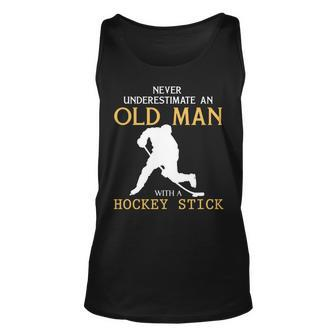 Never Underestimate An Old Man With A Hockey Stick T Old Man Tank Top | Mazezy
