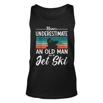 Never Underestimate An Old Man Jet Ski Jet Skiing Jetski Old Man Tank Top | Mazezy