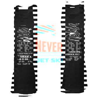 Never Underestimate An Old Man On A Jet Ski Old Man Tank Top | Mazezy