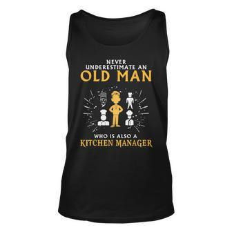 Never Underestimate An Old Man Kitchen Manager Old Man Tank Top | Mazezy