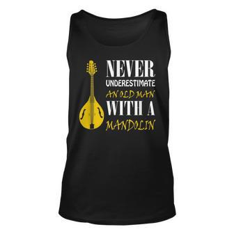 Never Underestimate An Old Man With A Mandolin Old Man Tank Top | Mazezy