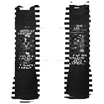 Never Underestimate An Old Man Nice Vizsla Dog Old Man Tank Top | Mazezy