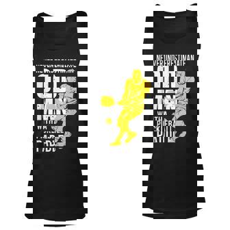 Never Underestimate Old Man With Pickleball Paddle Old Man Tank Top | Mazezy