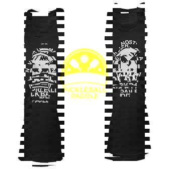 Never Underestimate Old Man With Pickleball Paddle Old Man Tank Top | Mazezy