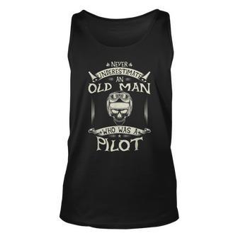 Never Underestimate An Old Man Who Was A Pilot Old Man Tank Top | Mazezy