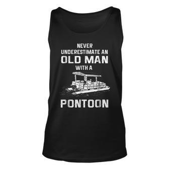 Never Underestimate An Old Man With A Pontoon Boat T Old Man Tank Top | Mazezy