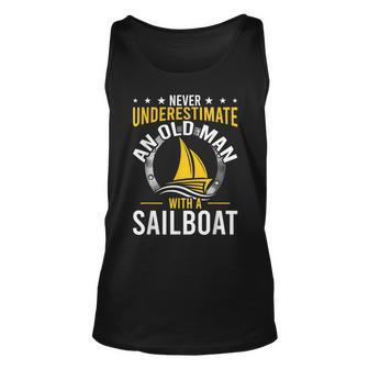 Never Underestimate An Old Man With A Sailboat Old Man Tank Top | Mazezy
