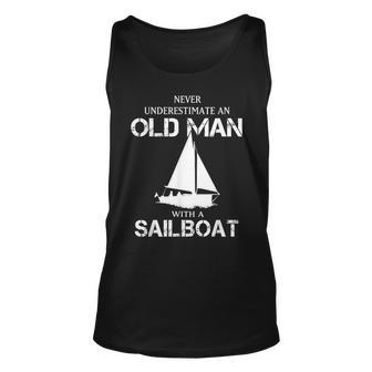Never Underestimate An Old Man With A Sailboat T V1 Old Man Tank Top | Mazezy