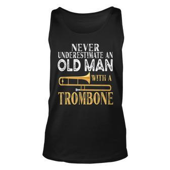 Never Underestimate An Old Man With A Trombone Old Man Tank Top | Mazezy