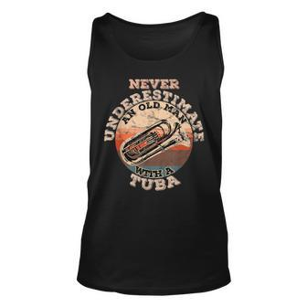 Never Underestimate An Old Man With A Tuba Old Man Tank Top | Mazezy