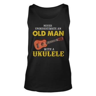 Never Underestimate An Old Man With A Ukulele Old Man Tank Top | Mazezy