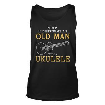 Never Underestimate An Old Man With An Ukulele T Old Man Tank Top | Mazezy