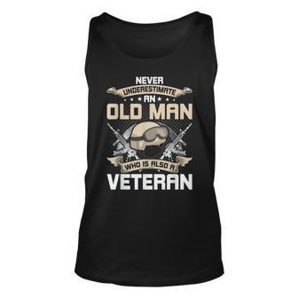 Never Underestimate An Old Man Who Is Also A Veteran Veteran Tank Top | Mazezy