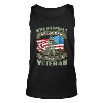 Never Underestimate An Old Man Who Is Also A Veteran Tank Top | Mazezy