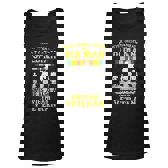 Never Underestimate An Old Man Vietnam Veteran Veteran Tank Top | Mazezy