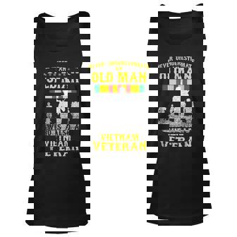 Never Underestimate An Old Man Vietnam Veteran Veteran Tank Top | Mazezy