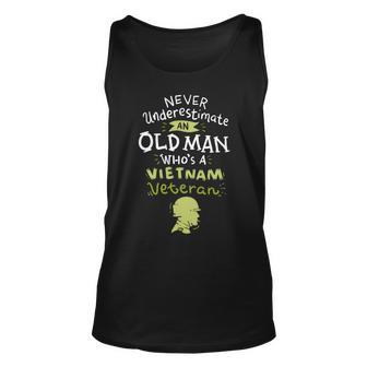 Never Underestimate An Old Man Whos A Vietnam Veteran Veteran Tank Top | Mazezy