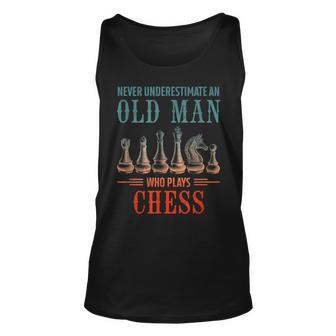 Never Underestimate An Old Who Plays Chess Chess Tank Top | Mazezy