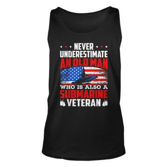 Never Underestimate An Old Submarine Veteran Patriotic Tank Top | Mazezy
