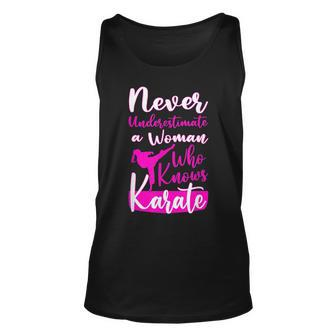 Never Underestimate And Old Woman Who Knows Karate Martial Old Woman Tank Top | Mazezy