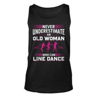 Never Underestimate An Old Woman Who Can Line Dance Old Woman Tank Top | Mazezy