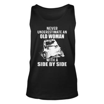 Never Underestimate An Old Woman With A Side By Side Old Woman Tank Top | Mazezy