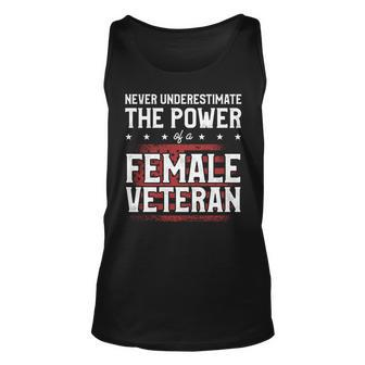 Never Underestimate The Power Of A Female Veteran Veteran Tank Top | Mazezy