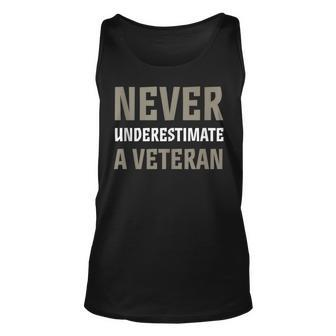Never Underestimate A Veteran Veterans Day Warrior Usa Veteran Tank Top | Mazezy
