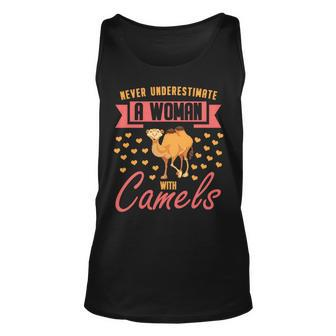 Never Underestimate A Woman With Camels Dromedary Camel Tank Top | Mazezy