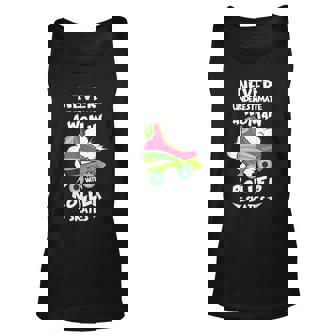 Never Underestimate A Woman With Roller Skates Roller Skater Tank Top | Mazezy