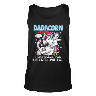 Unicorn Dad Like A Normal Dad Only More Awesome Dadacorn Unisex Tank Top - Thegiftio UK