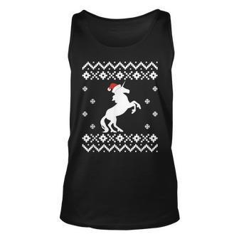 Unicorn Ugly Christmas Sweater Unicorn Santa Tank Top - Monsterry UK