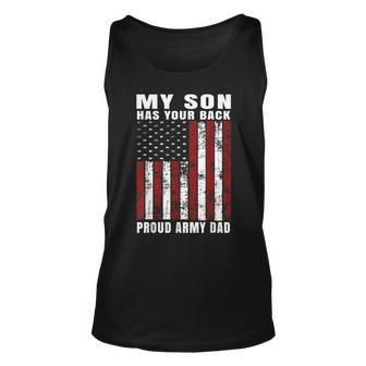Unique Distressed Usa American Flag Proud Army Dad Unisex Tank Top | Mazezy