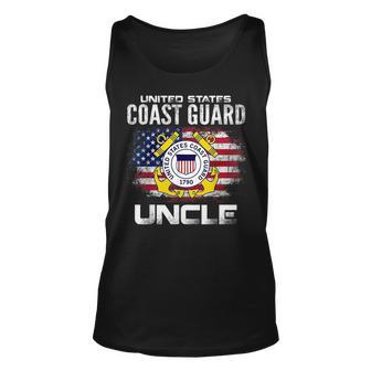 United States Coast Guard Uncle With American Flag For Uncle Tank Top | Mazezy
