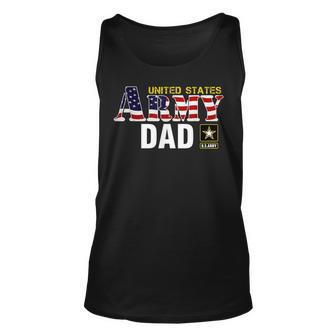 United States Flag American Army Dad Veteran Gift Unisex Tank Top | Mazezy