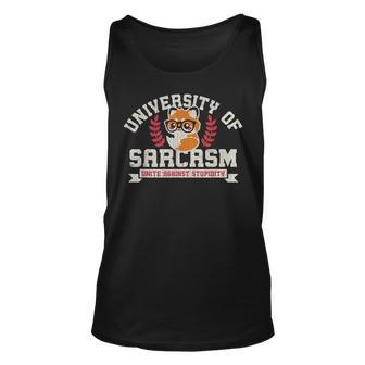 University Of Sarcasm United Against Stupidity Vintage Unisex Tank Top | Mazezy