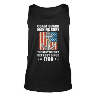 Us Coast Guard Making Sure The Navy Doesnt Get Lost Uscg Tank Top | Mazezy