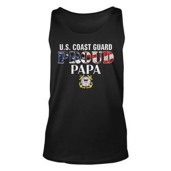 Us Proud Coast Guard Papa With American Flag Veteran Day Veteran Tank Top | Mazezy CA