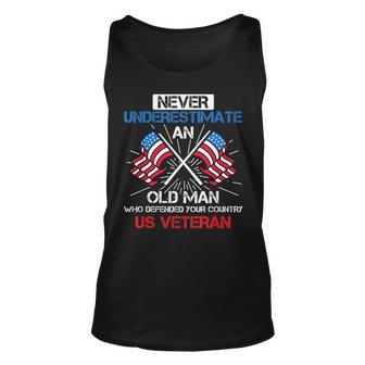 Us Veteran Never Underestimate An Old Man Veteran Tank Top | Mazezy