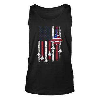 Usa Airplane Jet Fighter 4Th American Flag Of July Patriotic Tank Top | Mazezy