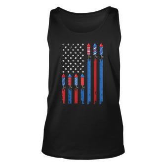 Usa Flag Fireworks Patriotic 4Th Of July America For Mens Patriotic Tank Top | Mazezy