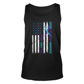 Usa Flag Nobody Fights Alone Suicide Prevention Awareness Tank Top | Mazezy