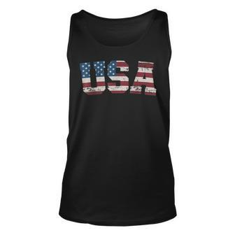 Usa Flag Stars And Stripes For Patriotic Independence Day Unisex Tank Top - Thegiftio UK