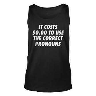 Use Correct Pronouns Transgender Mtf Trans Ftm Pride Unisex Tank Top | Mazezy