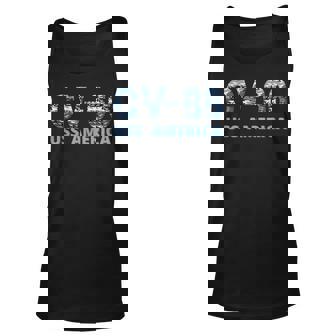 Uss America Blue Camo Aircraft Carrier Unisex Tank Top - Thegiftio