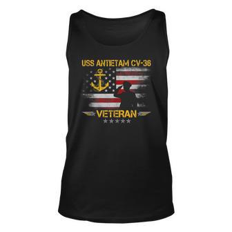 Uss Antietam Cv-36 Aircraft Carrier Veteran Flag Vintage Unisex Tank Top - Thegiftio UK